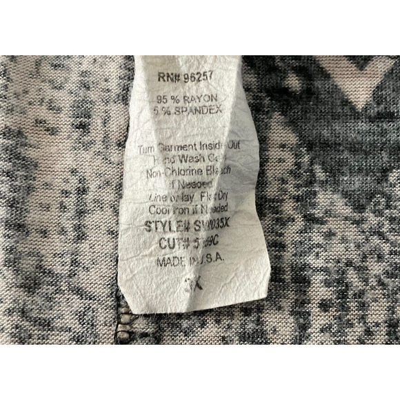 PerSeption Chevron Maxi Skirt 3X Black Side Panel Stretchy Spandex Made in USA - Picture 3 of 9